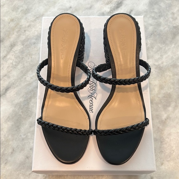 Saks Fifth Avenue Black Braided Strap Women's Sandals size